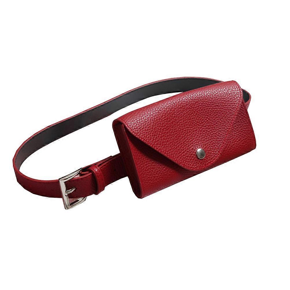 Mini Envelope Belt Bag Women Small Belt Pouch Red Rectangular Shape Vacation Use 1Pack