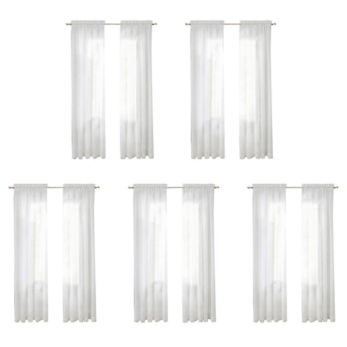 Window White Sheer Curtains 108 Inches Long 2 Panels