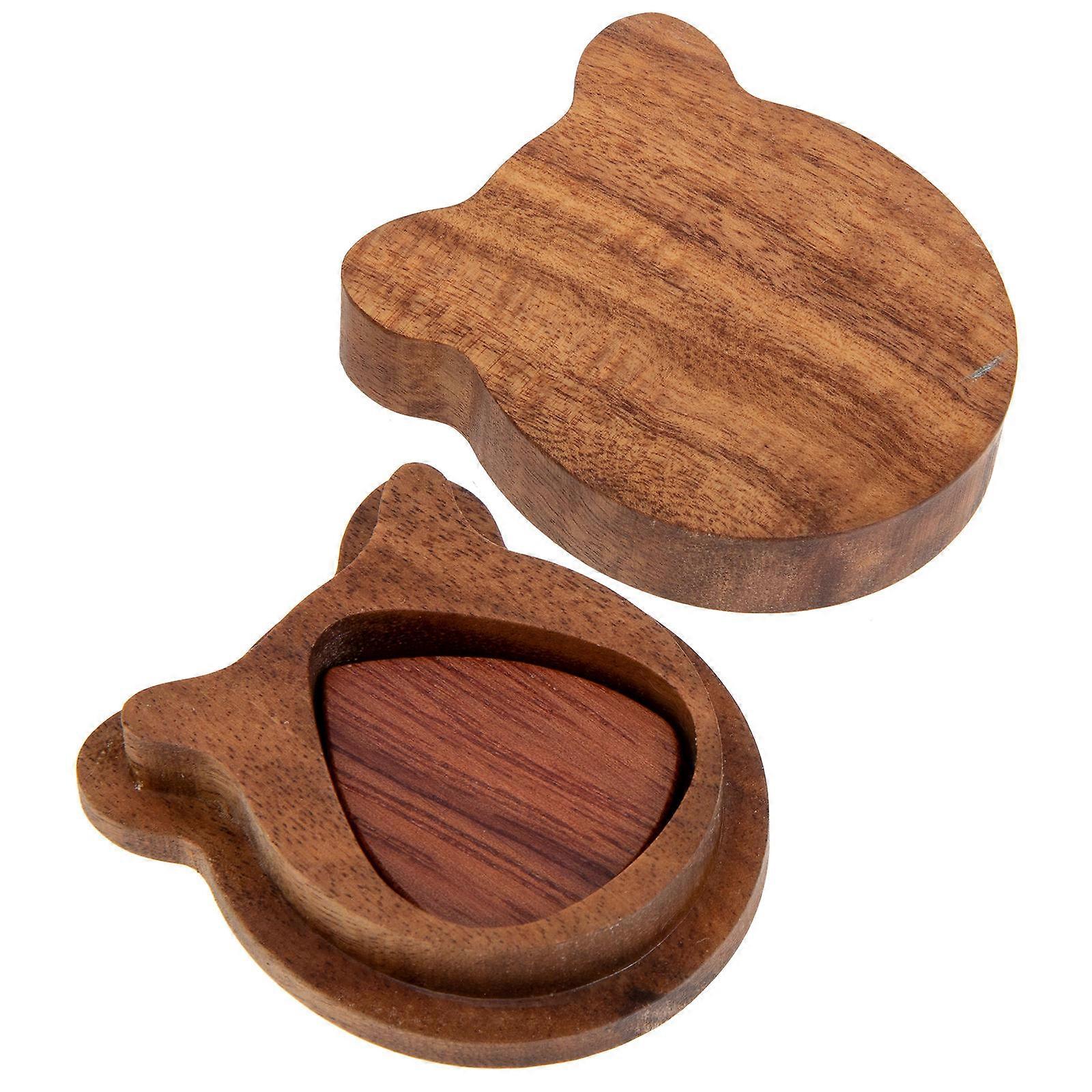 Wood Guitar Pick Set with Holder – Durable Acoustic Plectrums for Easy Playing, Smooth Edges, Safe Grip – Includes Picks for Guitarists and Music