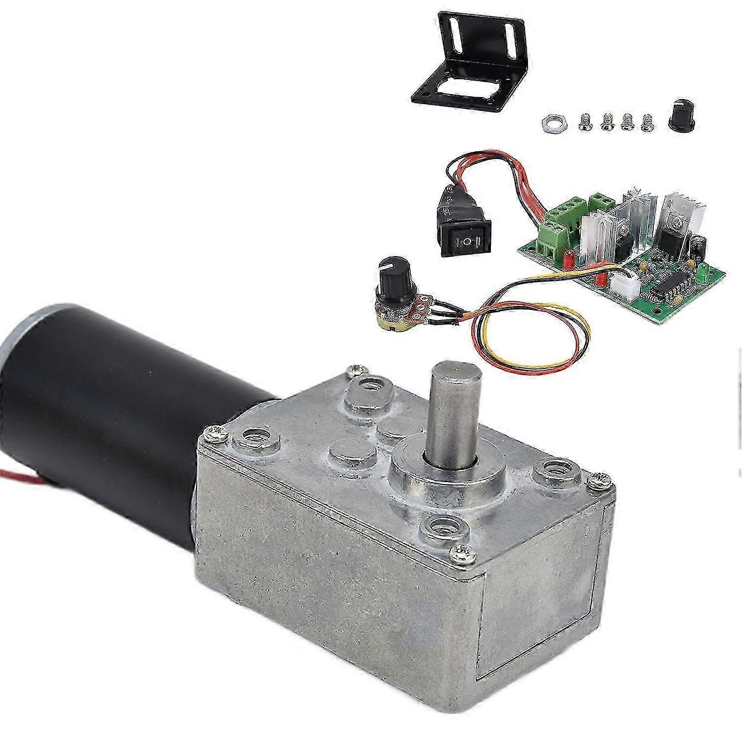 Dc 12v Gear Motor And Pwm Driver Kit, 20-400 Rpm Motor Series, Speed Reduction Motor With 8mm D Shaft(50rpm), Geared Motor