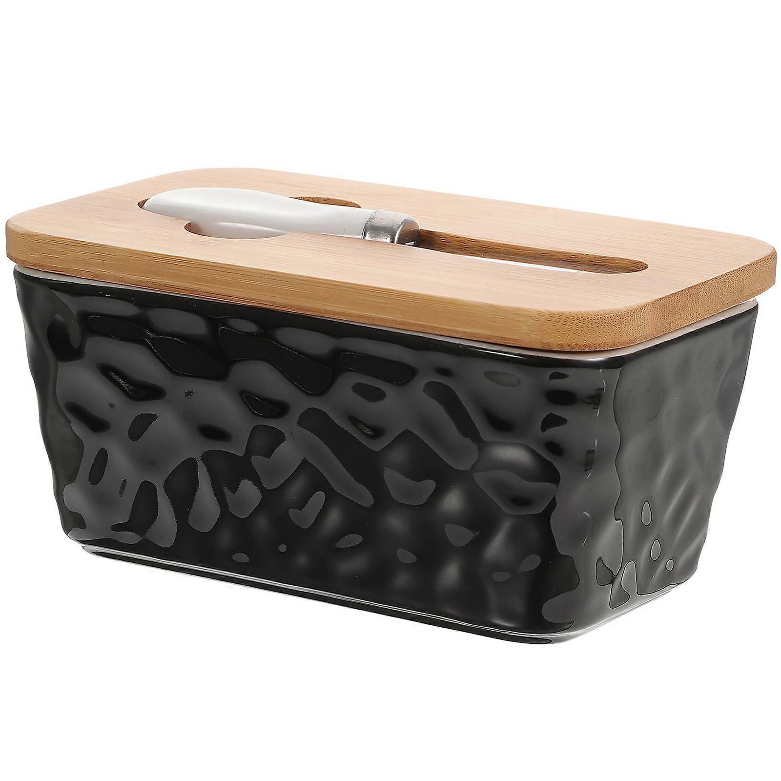 Convenient Butter Container Reusable Butter Holder Wear Resistant Butter Box Household Kitchen Utensil 17x10x8cm Ceramic Butter Storage 1Set