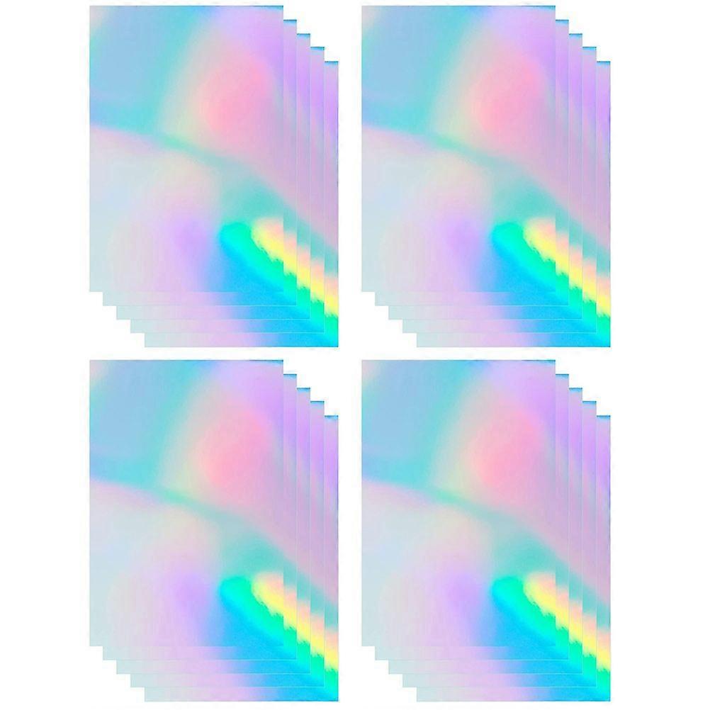 20 Sheets Multi-use A4 Paper Stickers Holographic Diy Water Mug Decals