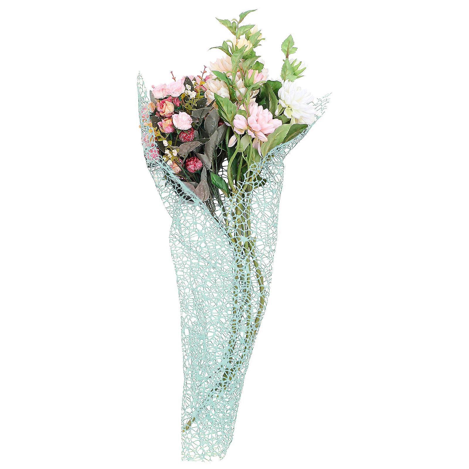 Packing Mesh For Flower Floral Wrapping Mesh Paper Hollow Mesh Green 67X50cm Wrapping 10 Sheets