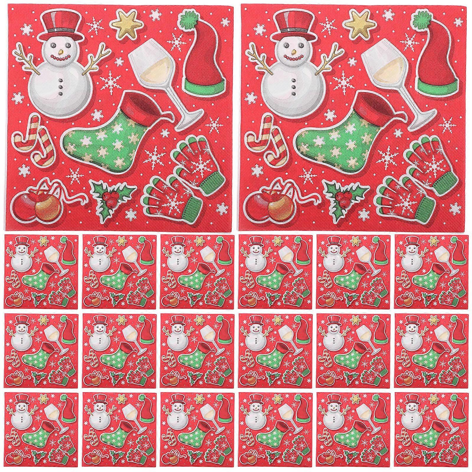 Serviettes de table jetables pour fêtes de Noël (1 sachet)
