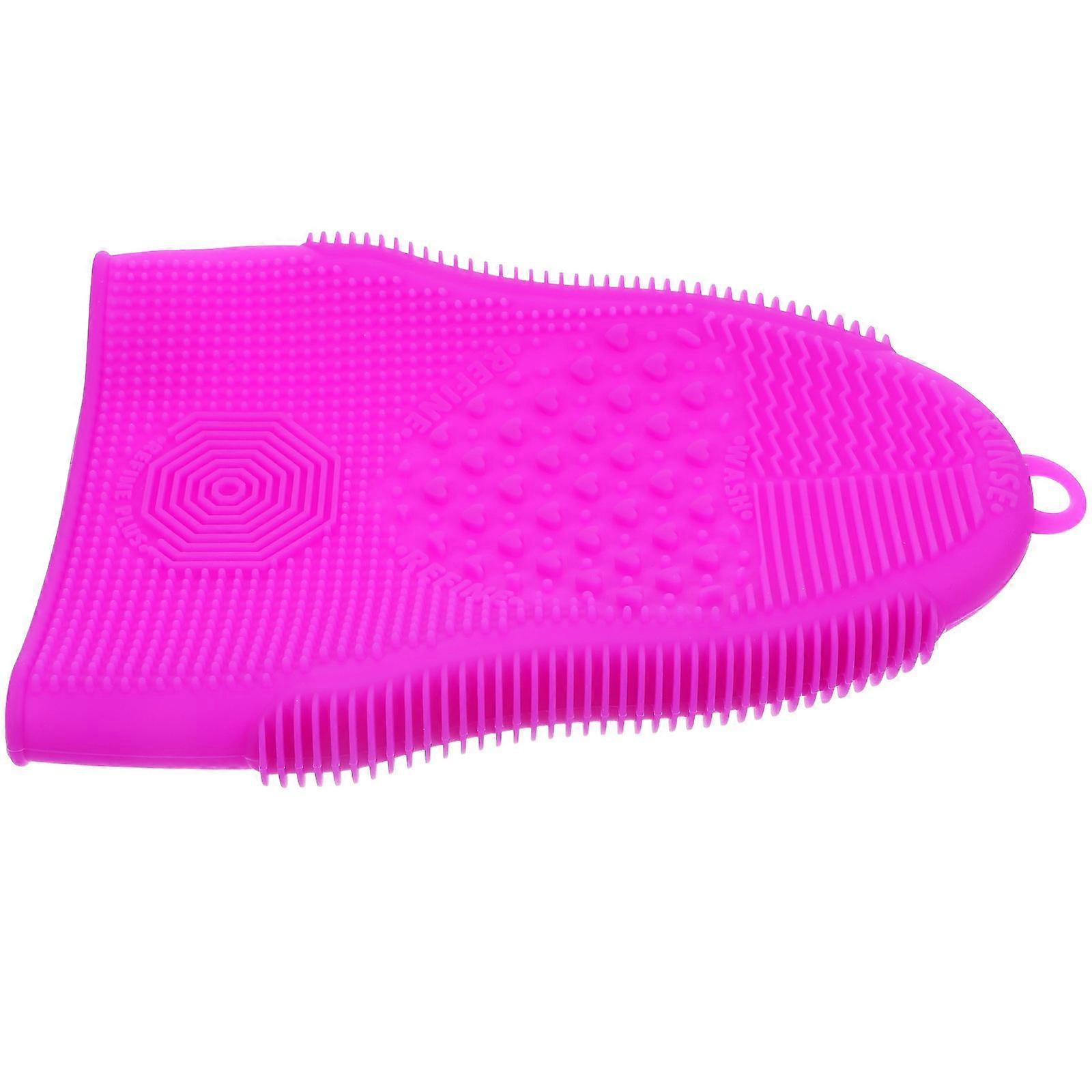 Rosy Silicone Brush Cleaning Pad with Convex Dots for Gentle Effective Makeup Brush Cleaning at