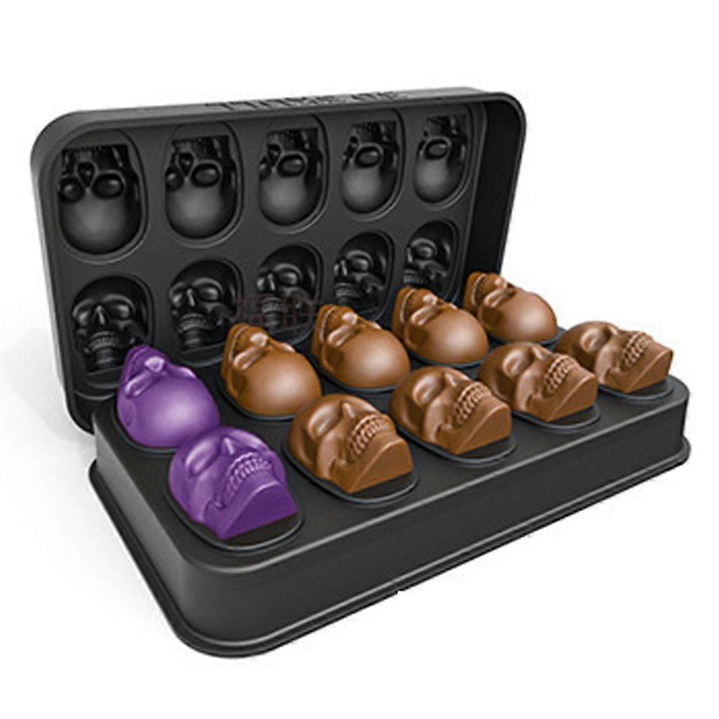 3D Skull Ice Mold, Black, BPA Free