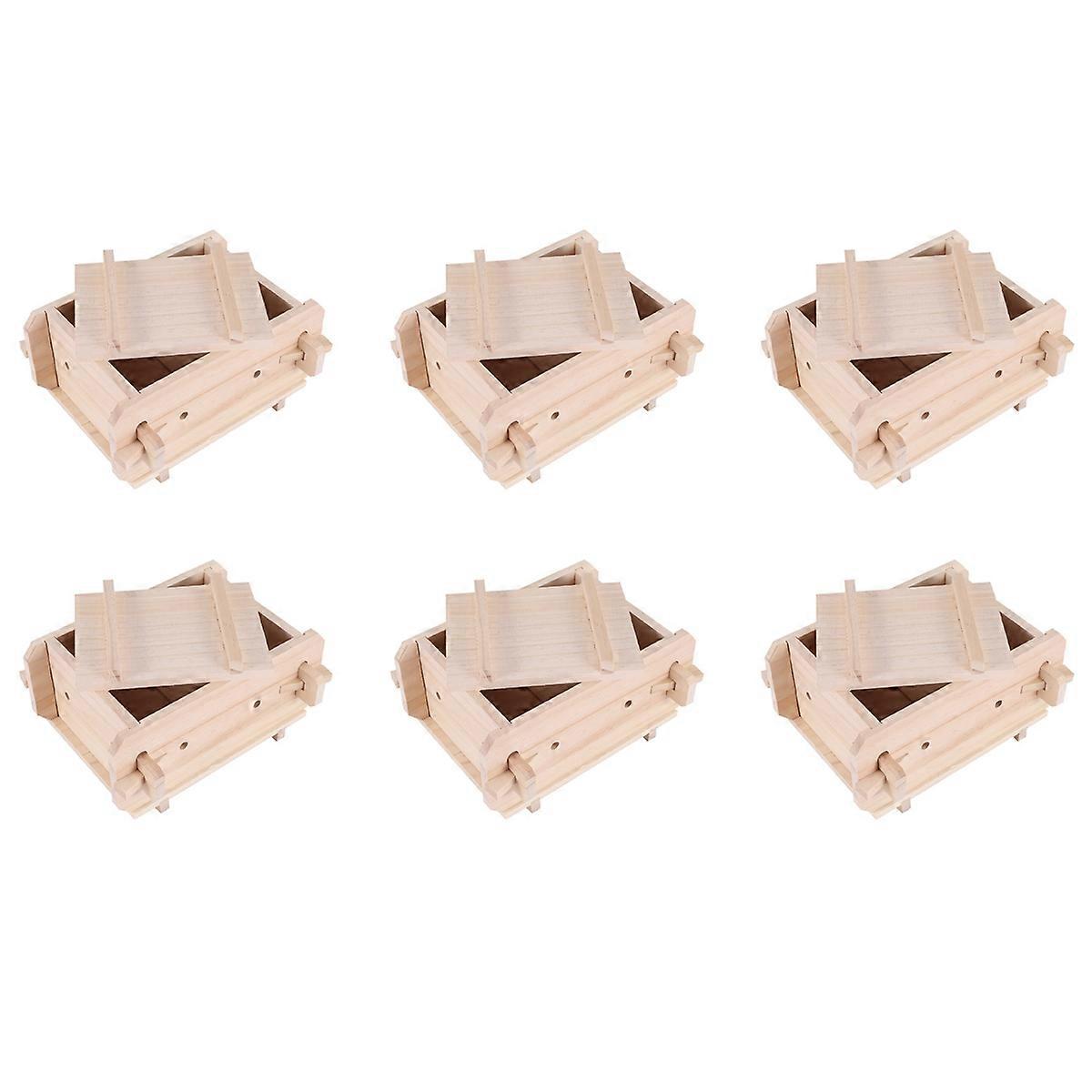 6X Tofu Mold Tool,Removable Wooden Box,Home Kitchen Tofu Maker Mold Kit for DIY Tofu Mold Cooking Ha