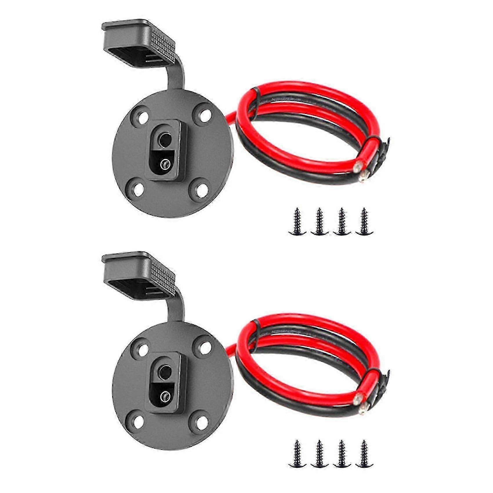 2x SAE Connector, Solar Weatherproof SAE Socket Sidewall Port, SAE Cable Quick Connect Panel Mount Compatible with Various Brands