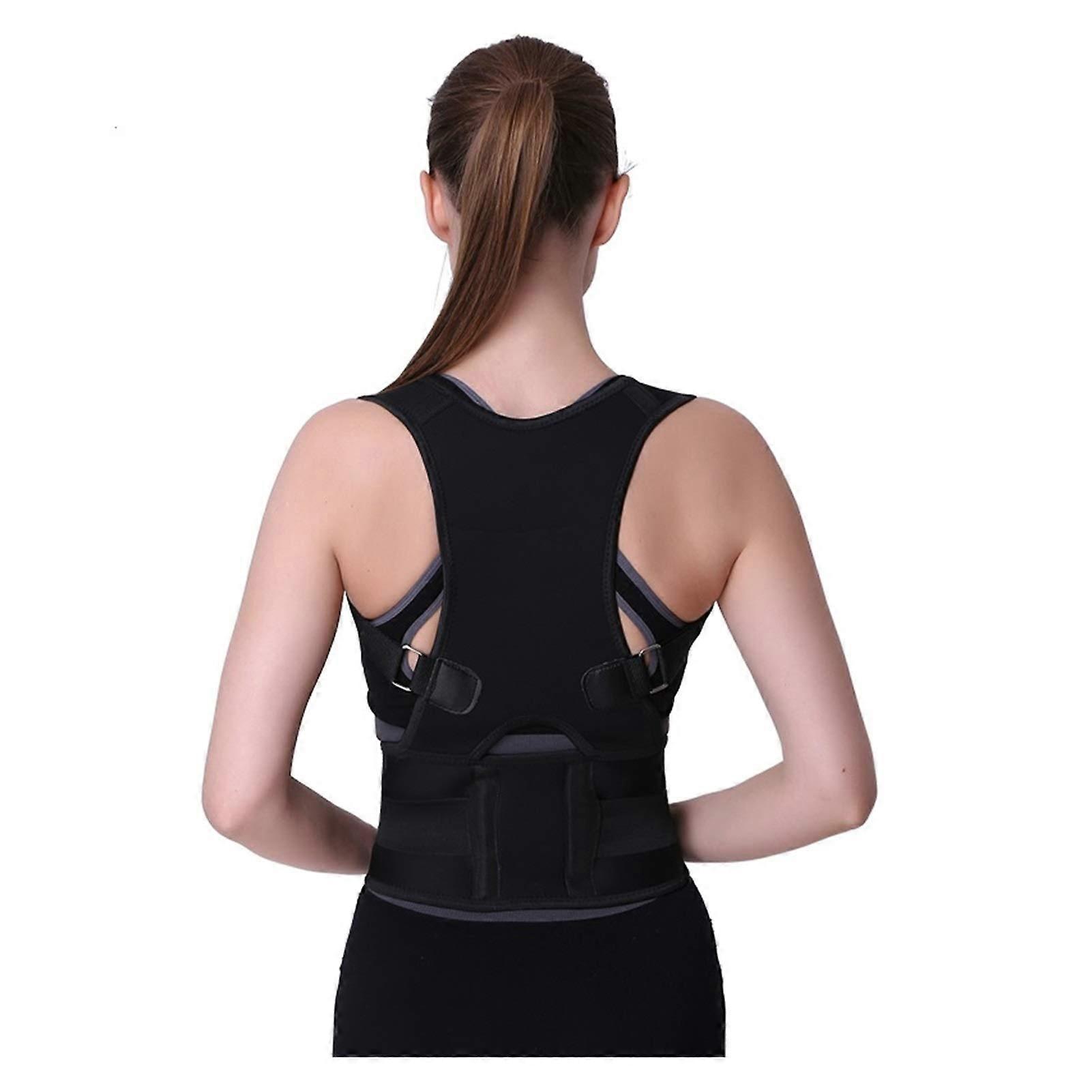 Posture Corrector Back Support Belt For Scoliosis, Adjustable Shoulder Bandage Corset, Orthopaedic Support, Size M, Black