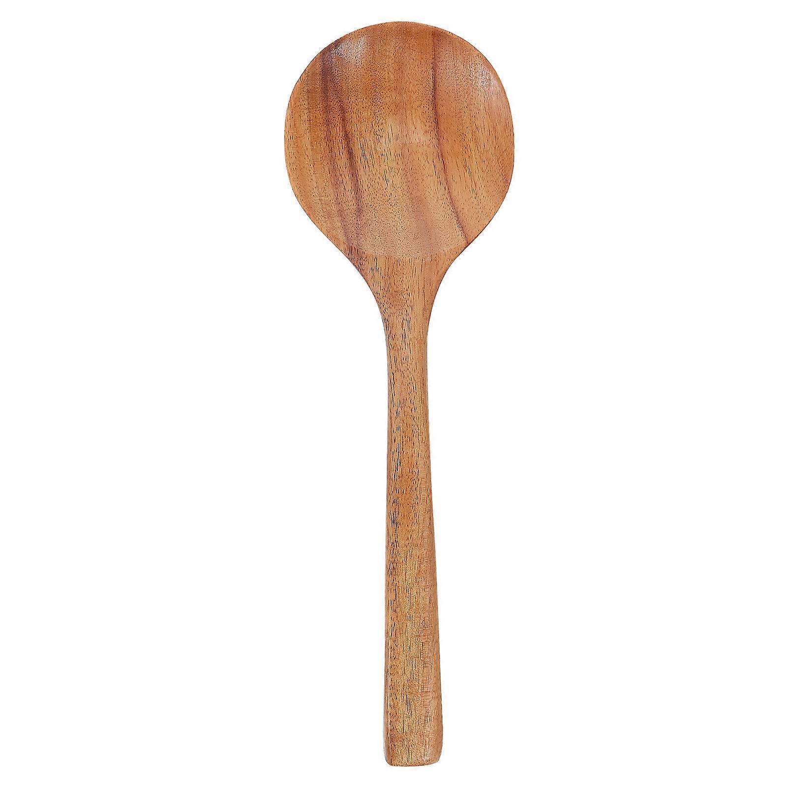 Khaki Cooking Spoon with Long Handle for Kitchen Use Made of Synthetic Material