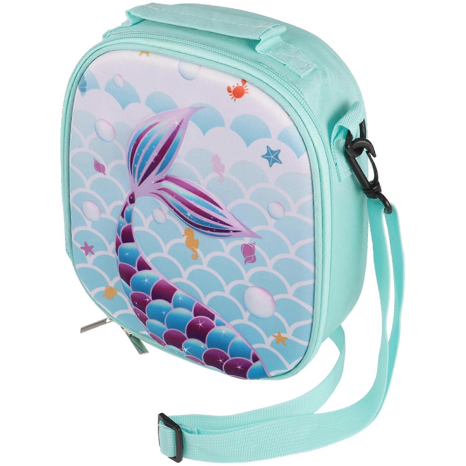 Kids Insulated Lunch Bag Reusable Cooler Bag Rectangular Shape For Picnic Easy To Clean Heat Preservation 1Set