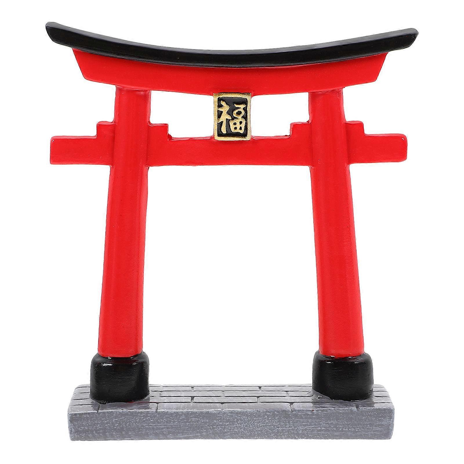 Mini Japanese Gate Sculpture Indoor Decor Resin 2.8X2.8X0.6In Home Decor Item 1Pack