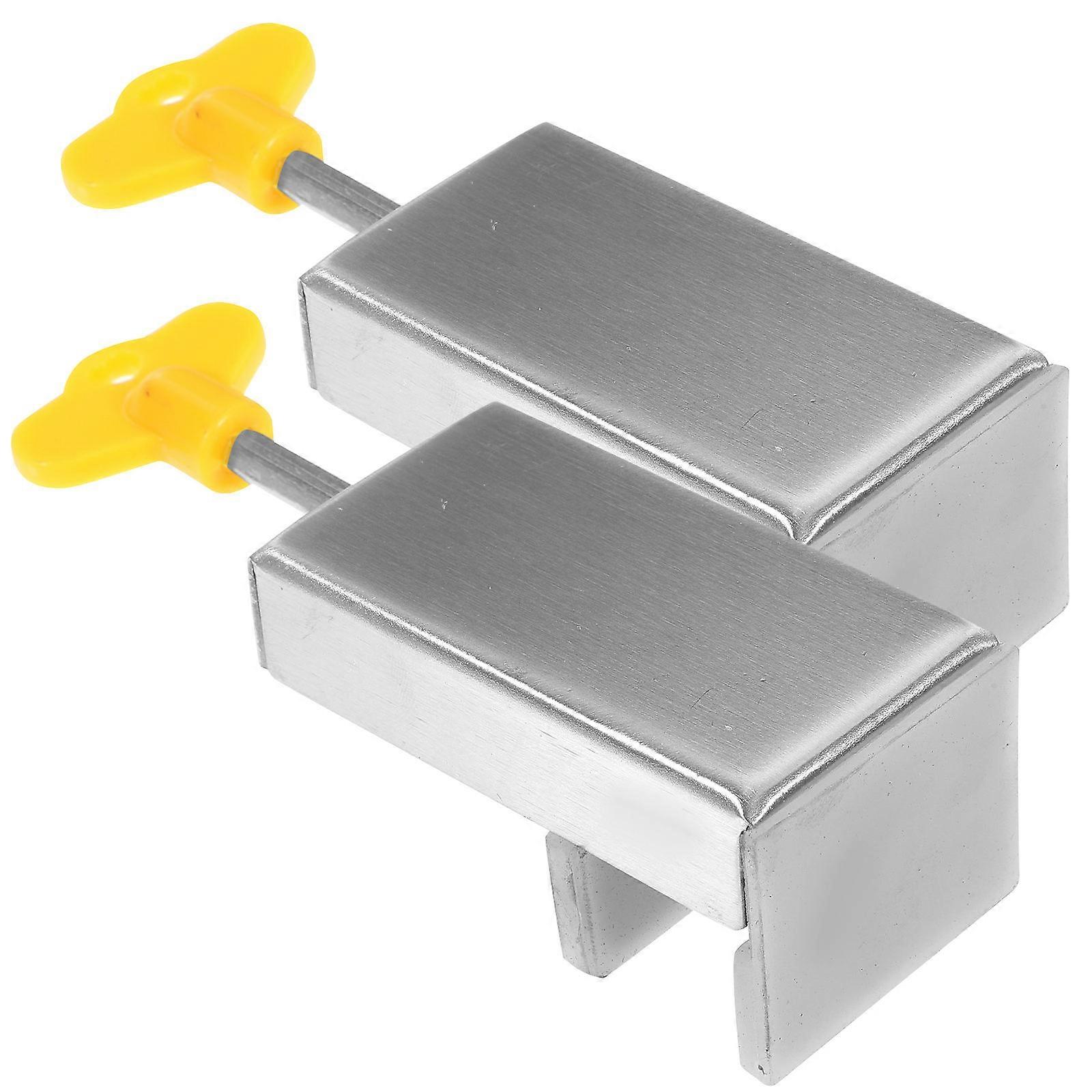 Window Lock Silver Aluminum Alloy for Safe and Easy Use with Keys Adjustable 2 Pieces