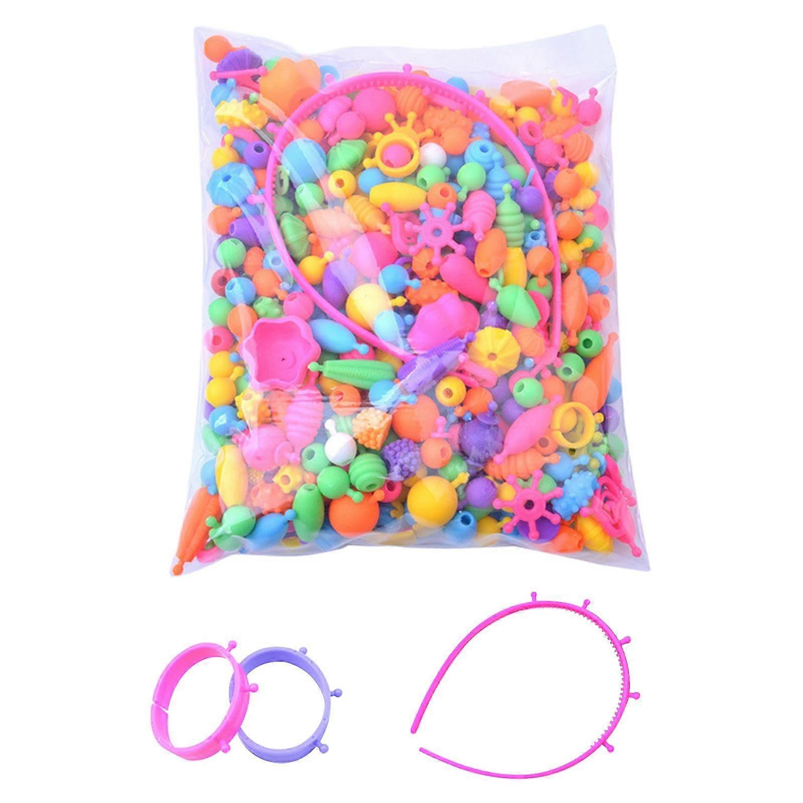 Beads for Kids, Snap Beads DIY Bead Set, Hair Accessories, Toys, Jewellery Making Kit, Craft Accessories for Rings, Earrings, Headbands