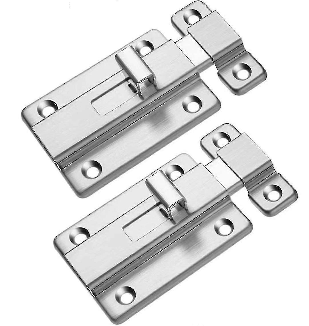 Ajtócsavar torony csavar nagy teherbírású csúszózár rozsdamentes acél lapos csúszó biztonsági ajtó hordócsavaros zár toronycsavar lakat csavarokkal (2db, Si-YUHAO