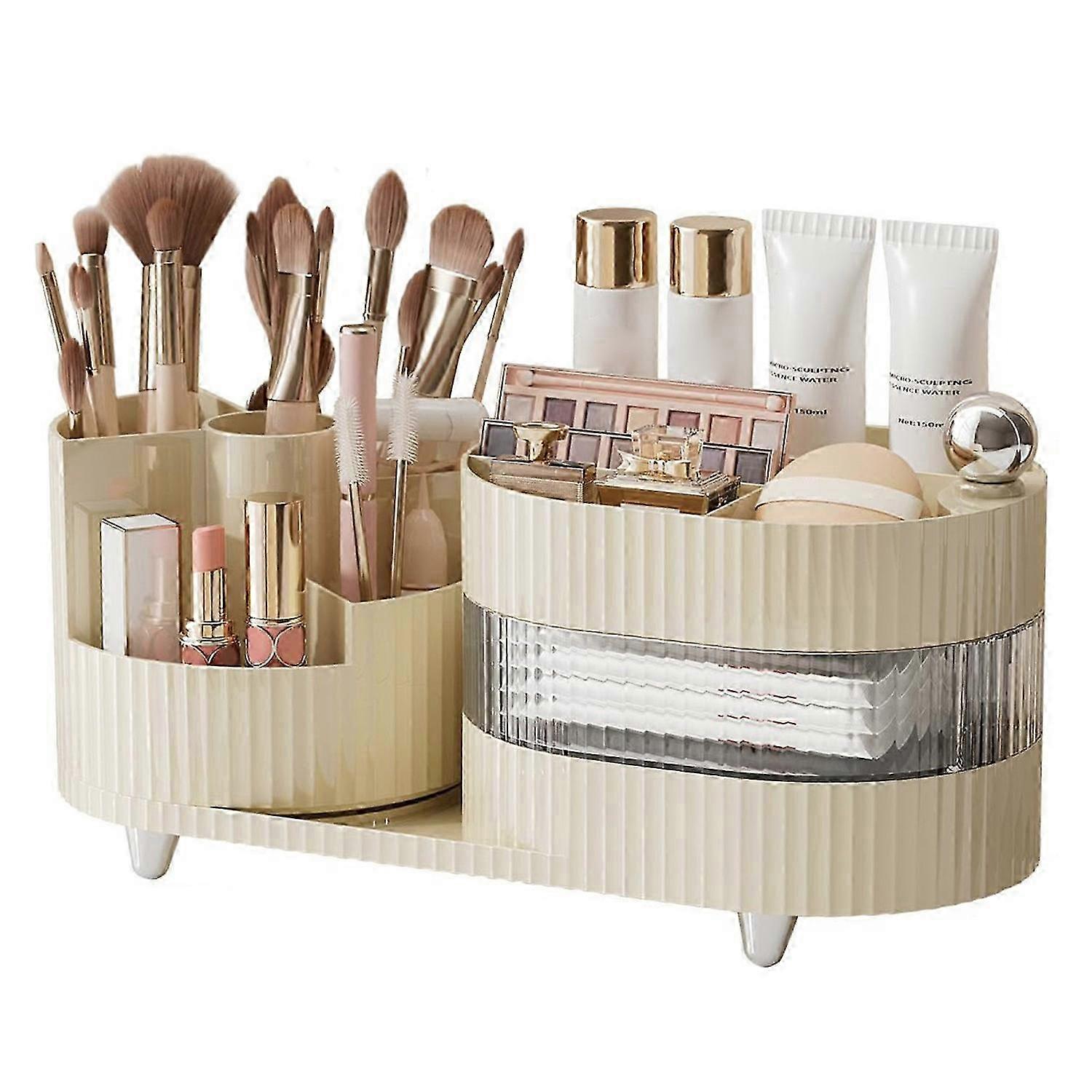 360 Degree Rotating Makeup Organizer Box Swivel Cosmetic Storage Container