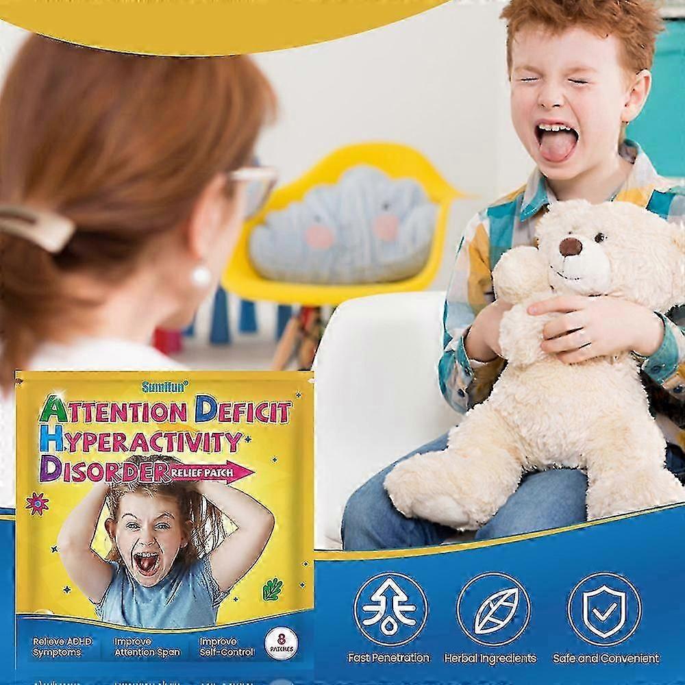 8-24 יחידות טיפול בהיפראקטיביות תיקון ילדים ADHD ילדים מדבקת פוקוס תשומת לב tw
