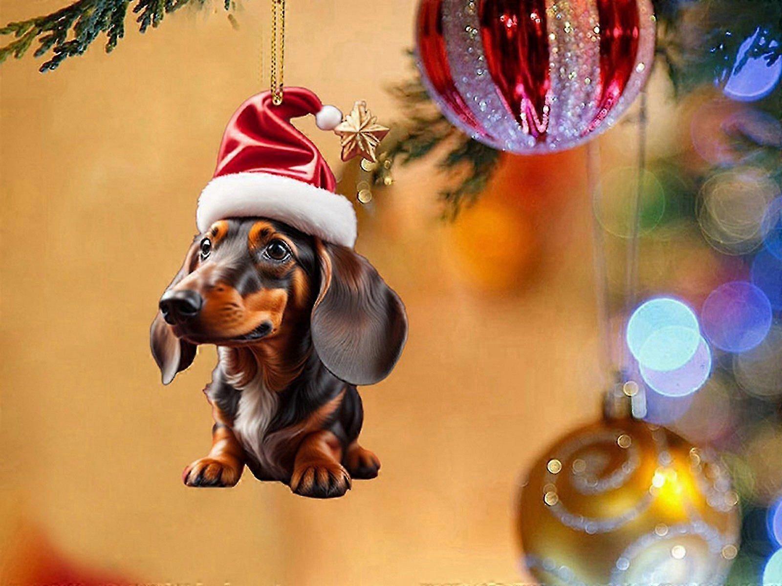 7 pcs teckel chien ornements de Noël pour arbre de Noël