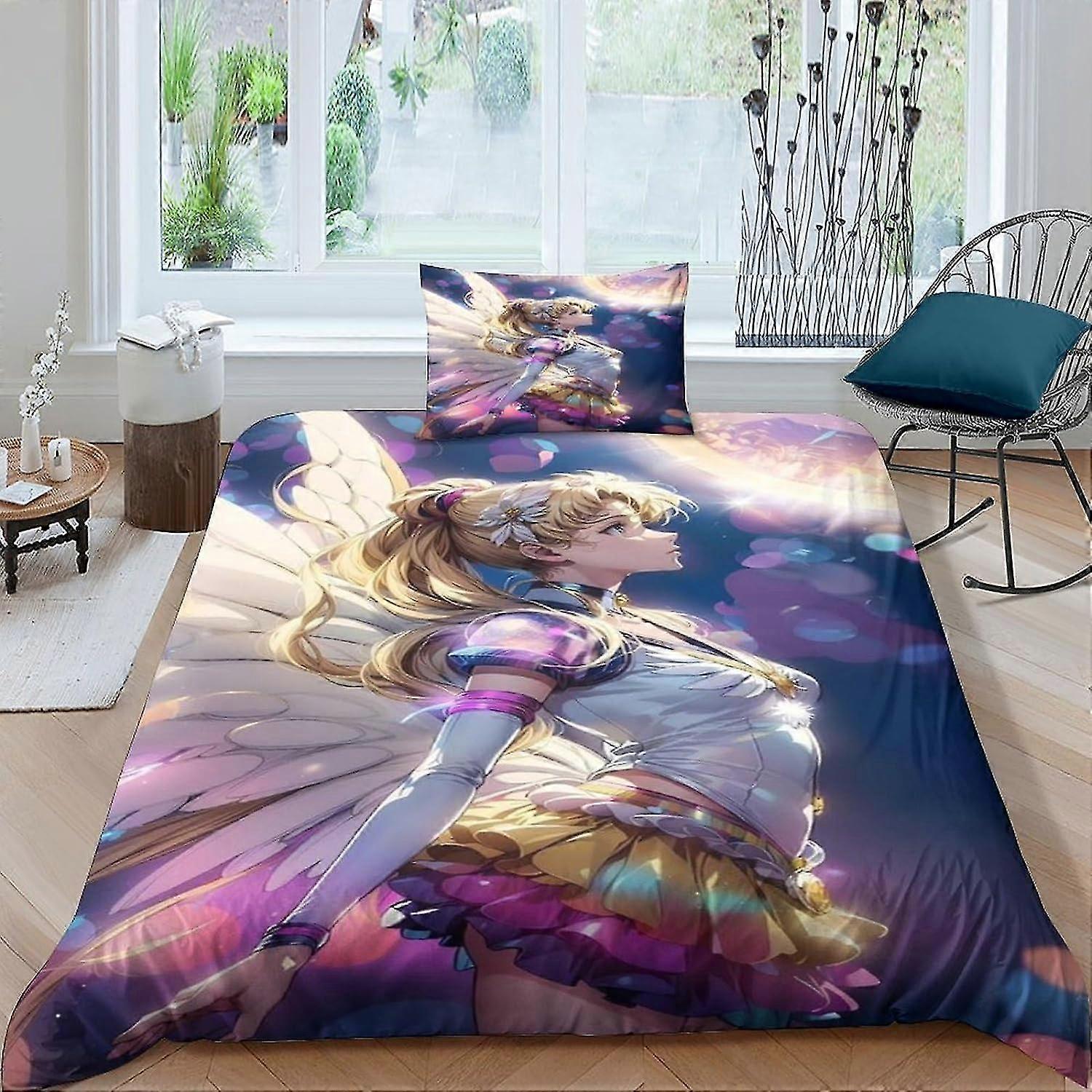 Cartoon Style 3D Digital Print Bedding Sets with Duvet Cover, Soft Microfiber 3Pcs Quilt Cover with Zipper Closure