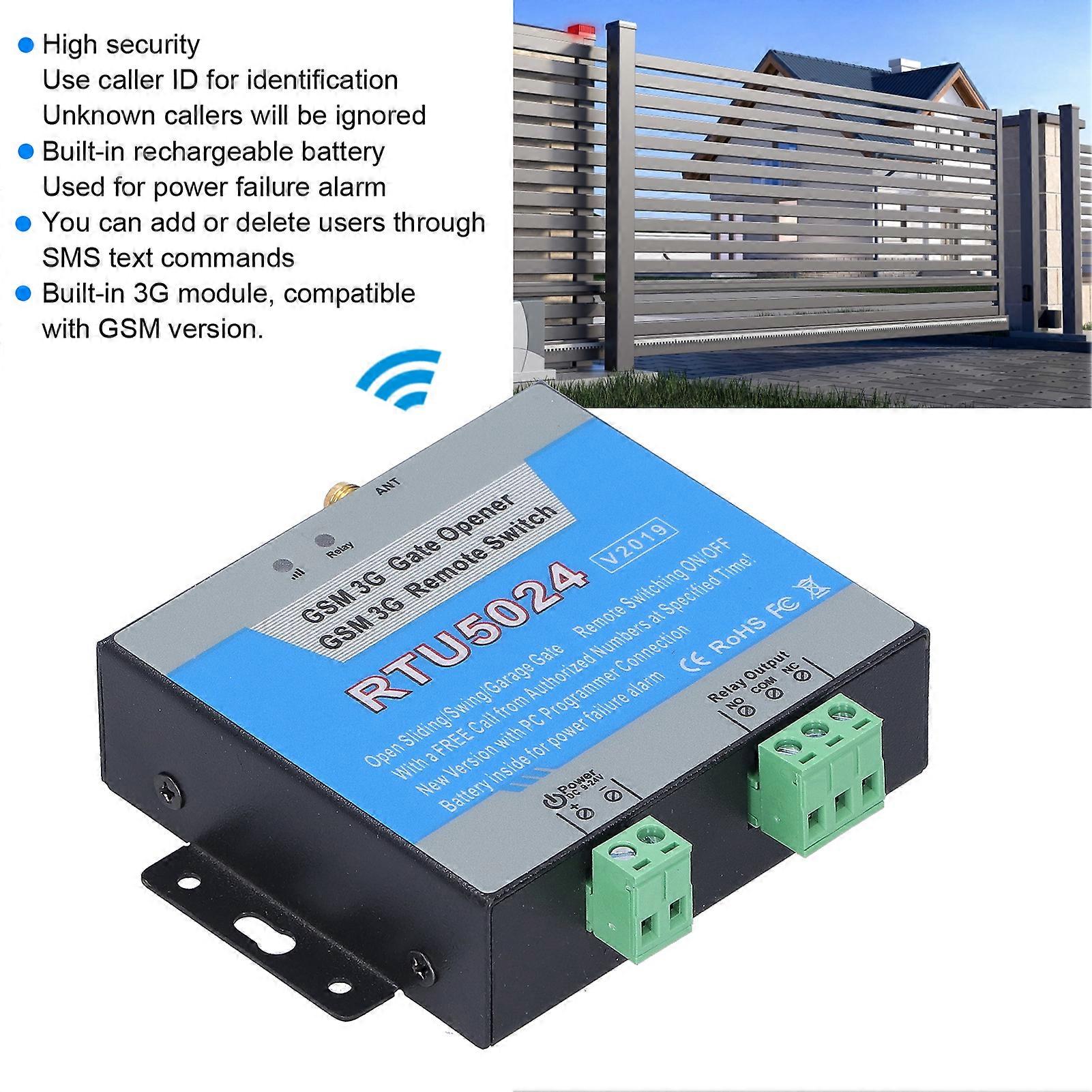 3G/GSM Gate Opener Remote Access Control Switch Controller with Antenna Kit Home SecurityEU Frequency