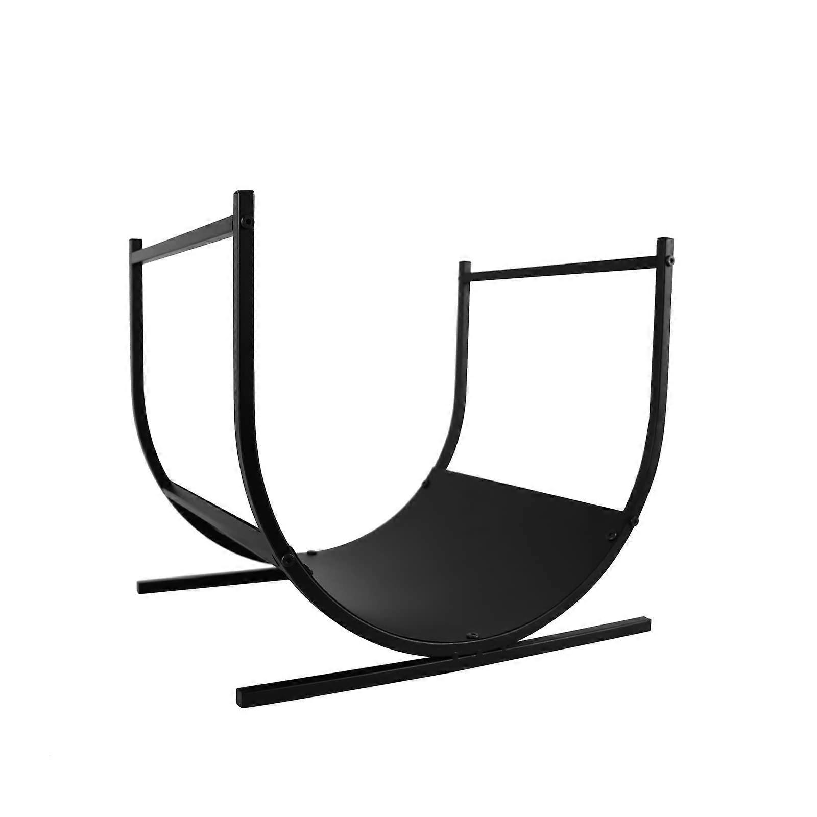 Support à bois de chauffage en métal, en forme d’Ushaped, noir, pour l’intérieur et l’extérieur, 44,5x40x37,5cm