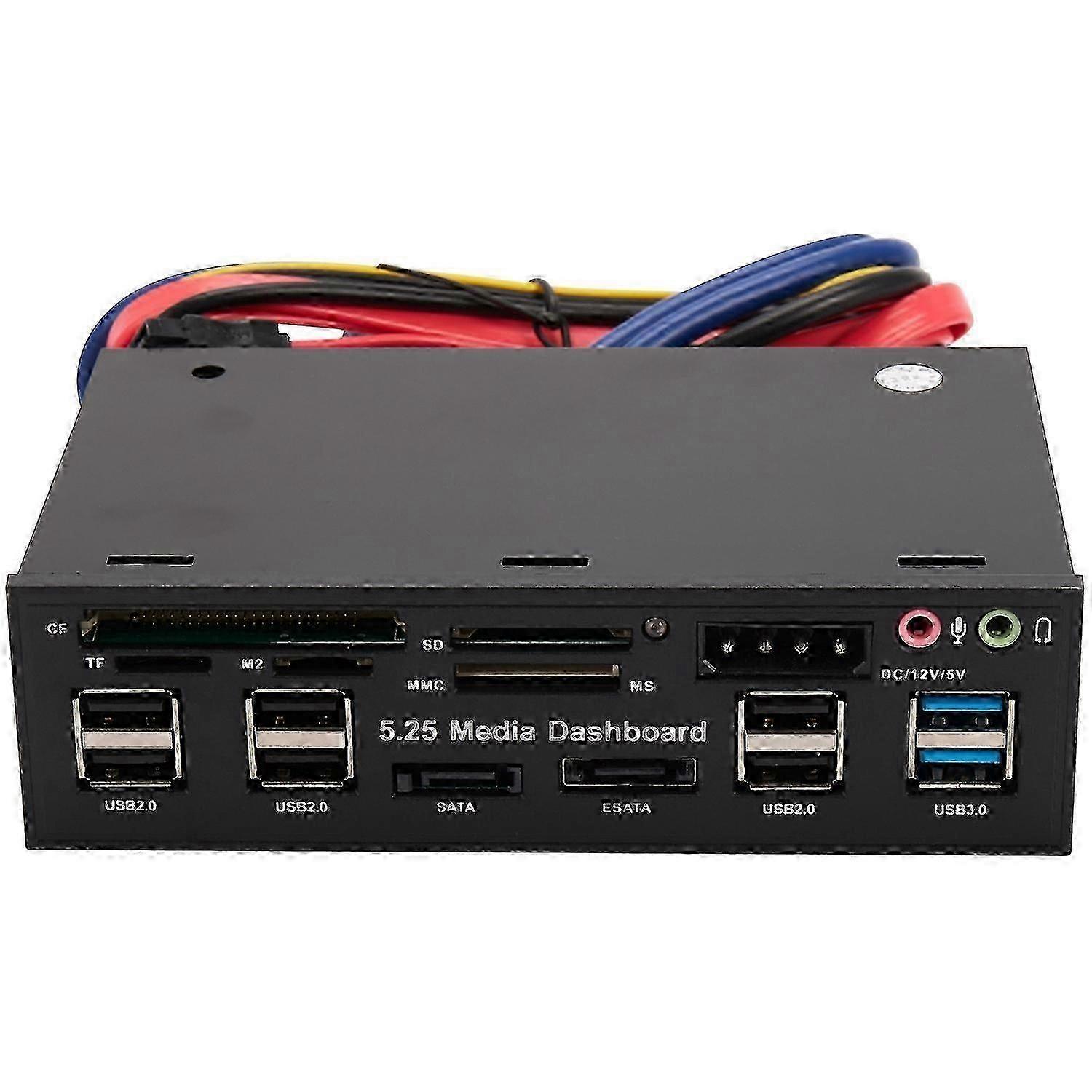 5.25 Inch Usb 3.0 Front Panel Pc Usb 3.0/2.0 Hub E-Sata Sata o Multi Card Reader for Computer Case Optical Drives Bay JP