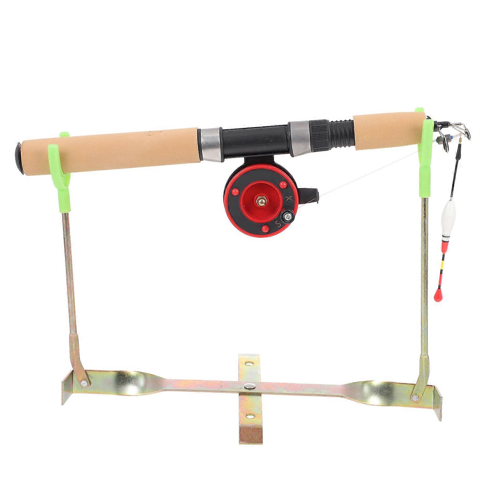 Compact Metal Fishing Rod Outdoor Use Lure Fishing Rod Ice Fishing Accessory