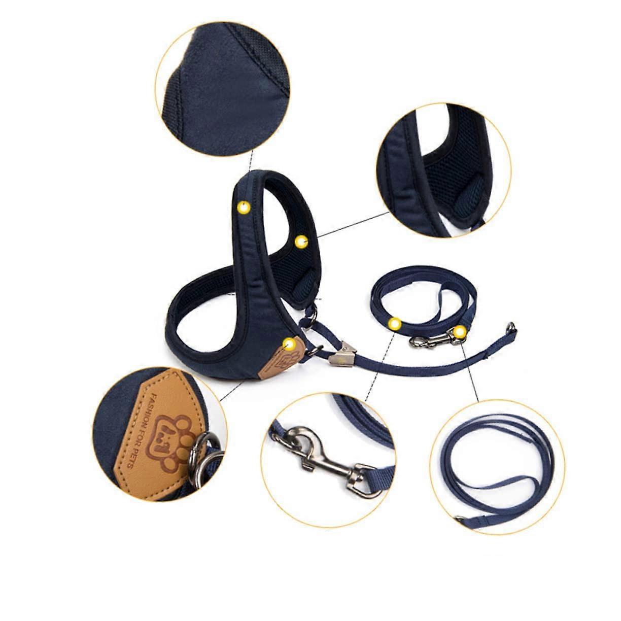 Pet Pull Strap Harness Small Vest for Dogs Adjustable Drawstring Running Tank Top with Training Leash Compatibility