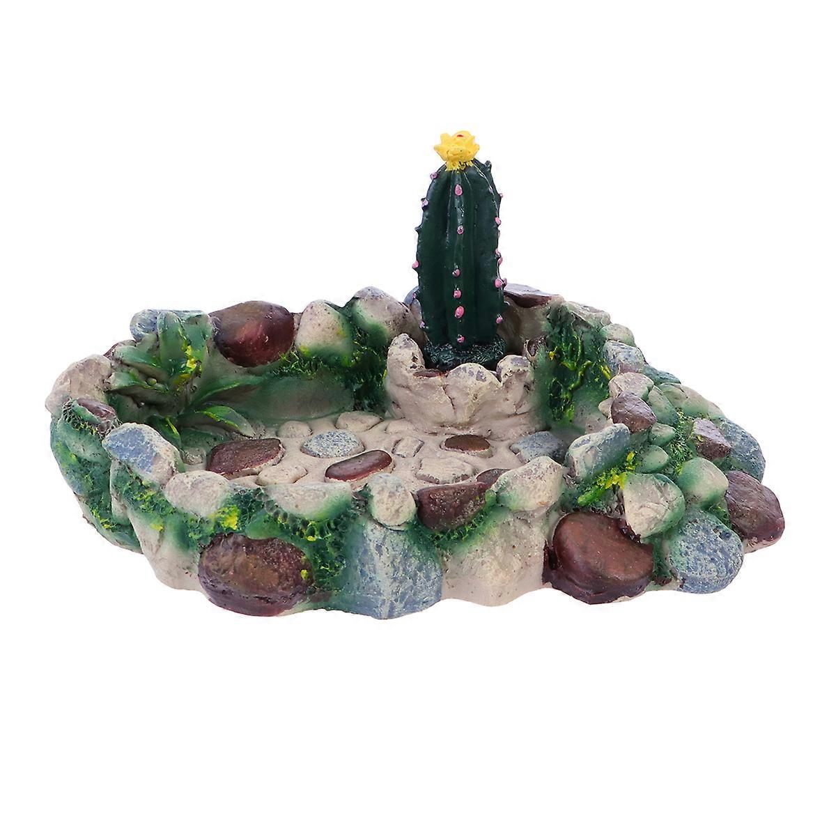 Cactus Design Pet Food Bowl Reptile Drinking Dish 16X11.5CM 7.5CM Height Gnaw-Proof Does Not Absorb Food Colours or Odours 1Pcs