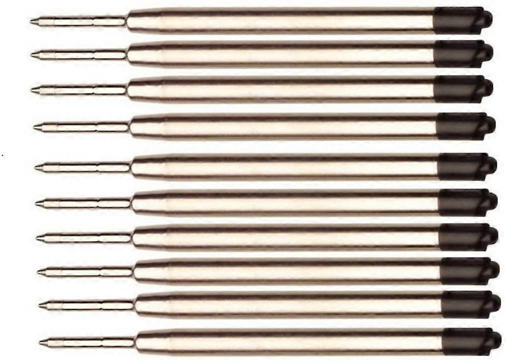 10x Metal Large Capacity Refill / Ballpoint Pen Refill Black Also Suitable for Parker System G2 Format Refill