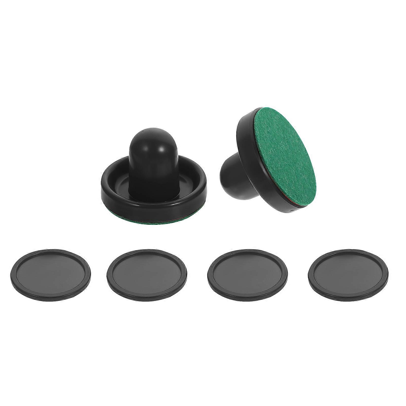 Mini Air Hockey Pucks Replacement For Game Room Owners Ergonomical Design 8x8cm Black Plastic 1Set