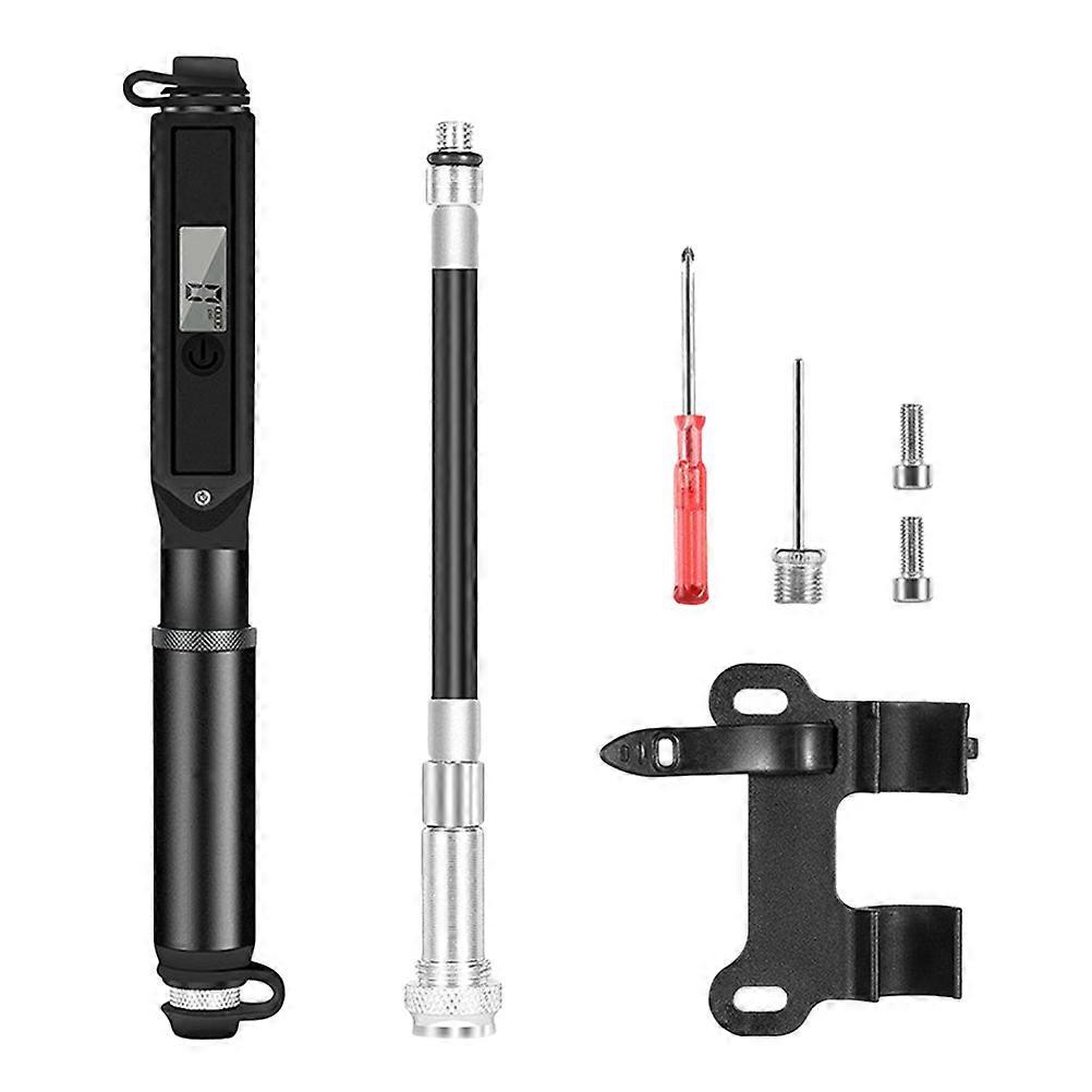 Mountain Bike Pump Inflator Electronic Digital Readout Cylindrical Shape For Outdoor Cycling Cyclists 1Set