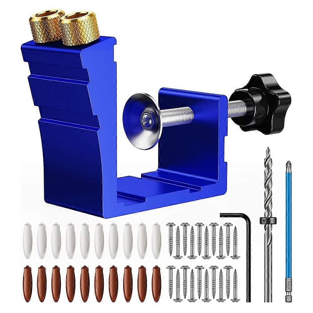 Pocket Hole Jig Kit, Pocket Hole Drill Guide Jig Set for 15° Angle Holes, for Angle Drilling Holes in Woodworking Ref: 5028