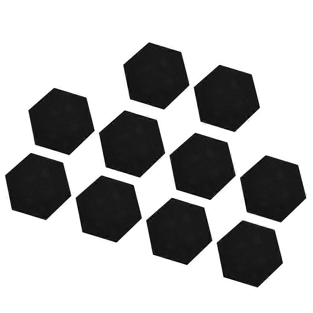 Soundproofing Felt Mat Hexagonal Shape Message Board Home Decoration 14.00X12.00X0.50CM Black 10Pcs