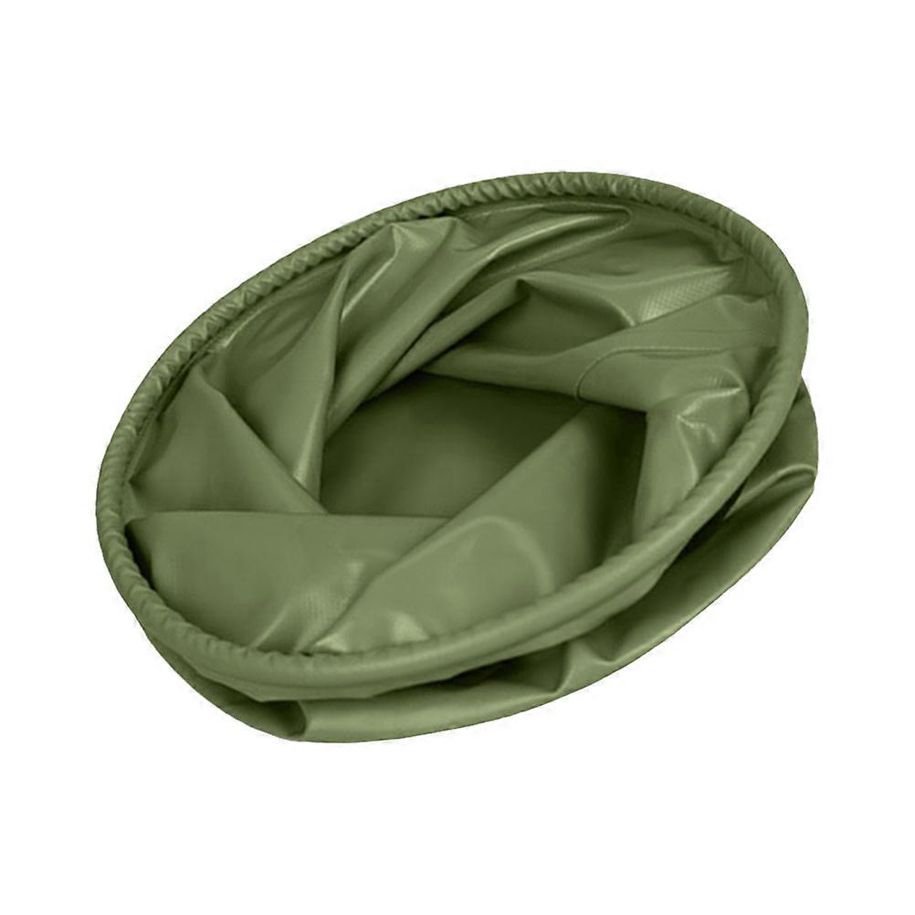 Portable Folding Water Bucket for Outdoor Use Green PVC Mesh Cloth with Comfort Grip Handles 5L
