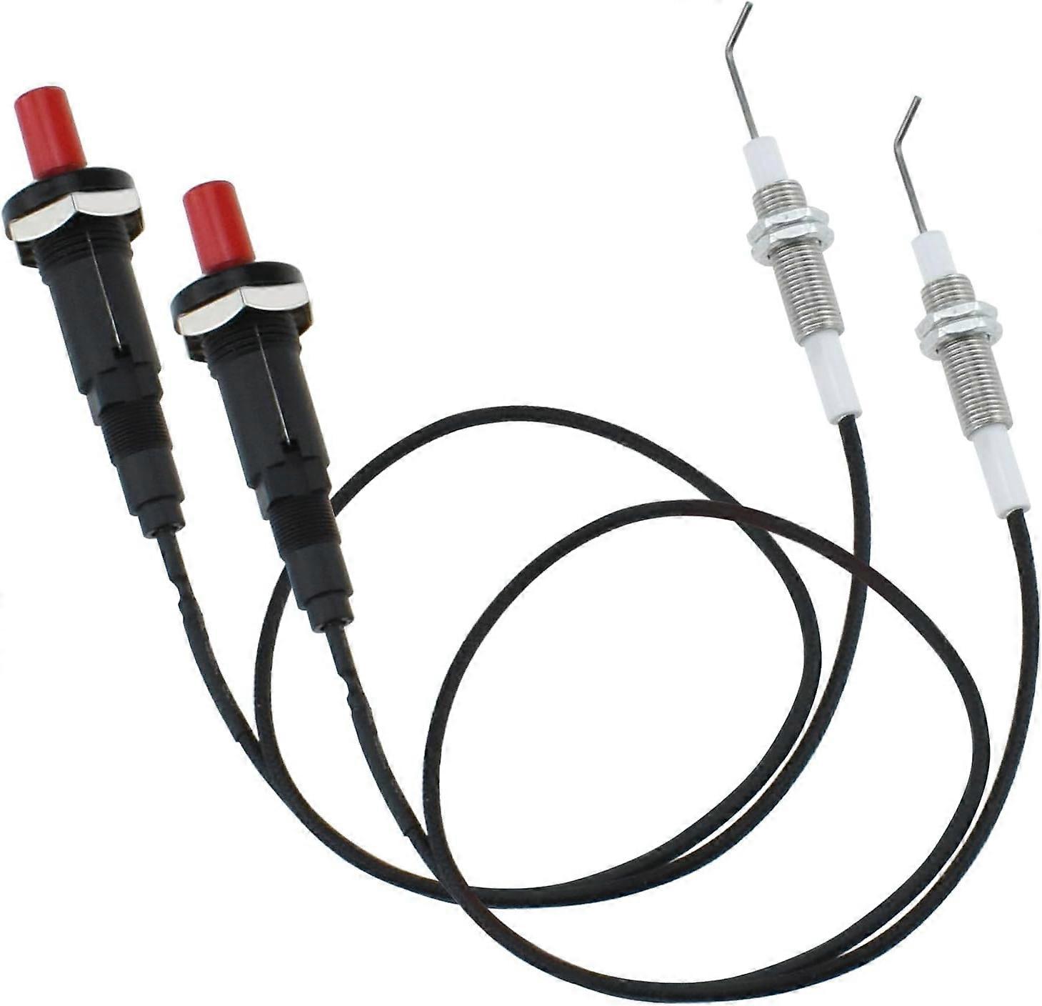 Push Button Piezo Igniter Kit with 20-Inch Wire, Universal Gas Ignition Replacement for Grill, Fire Pit, Oven, Heater, Black
