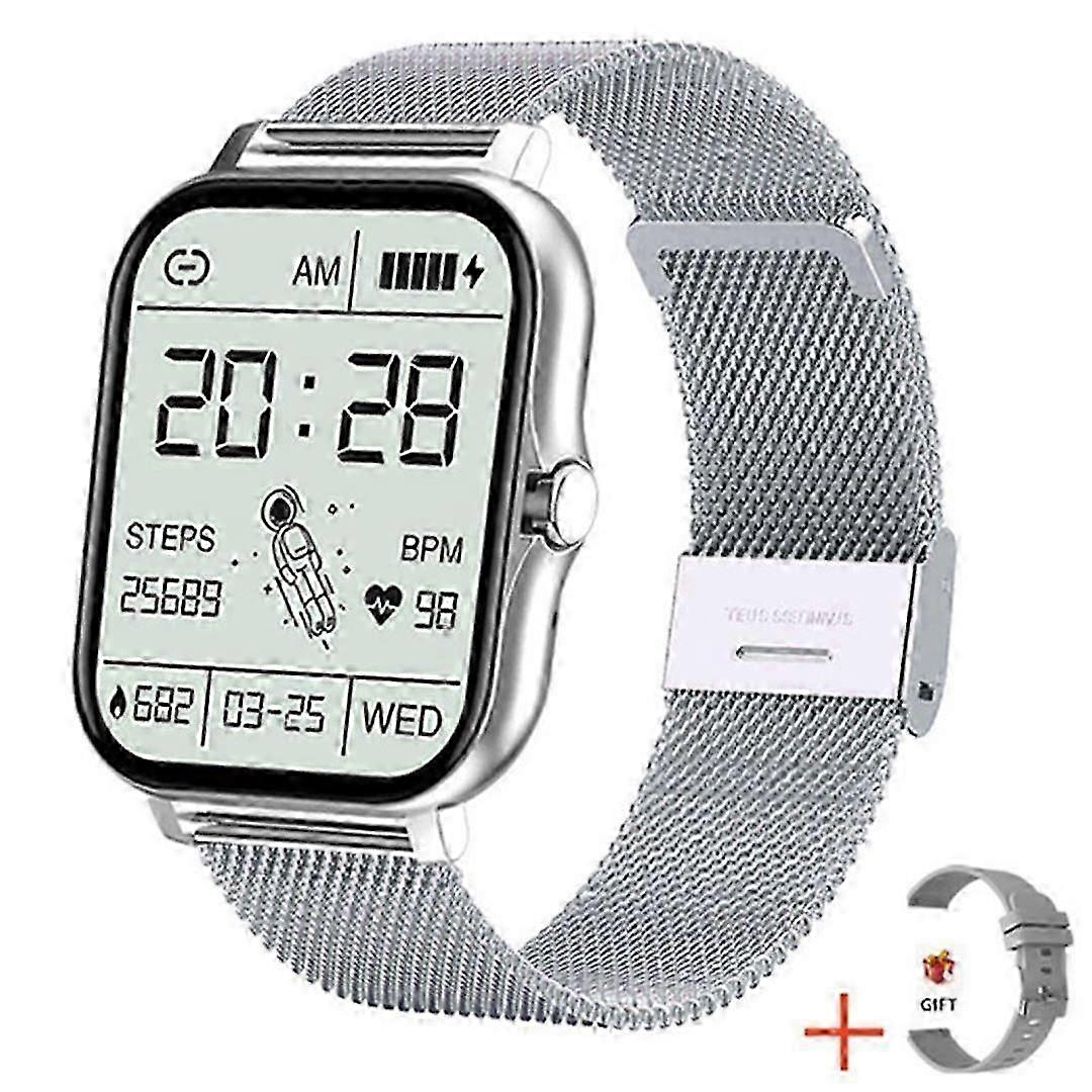 Réception / numérotation d'appel de montre intelligente, montre intelligente de 1,81 'avec commande vocale AI, moniteur de pression artérielle / SpO2 / fréquence cardiaque
