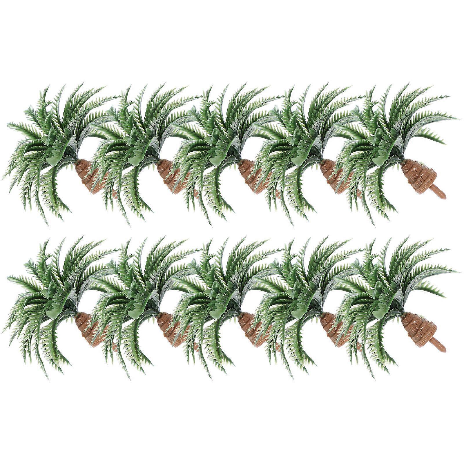 Faux Palm Tree Miniature Tree Models Diy Craft Addition Model Display 2.0×2.0×1.8in 10Pack