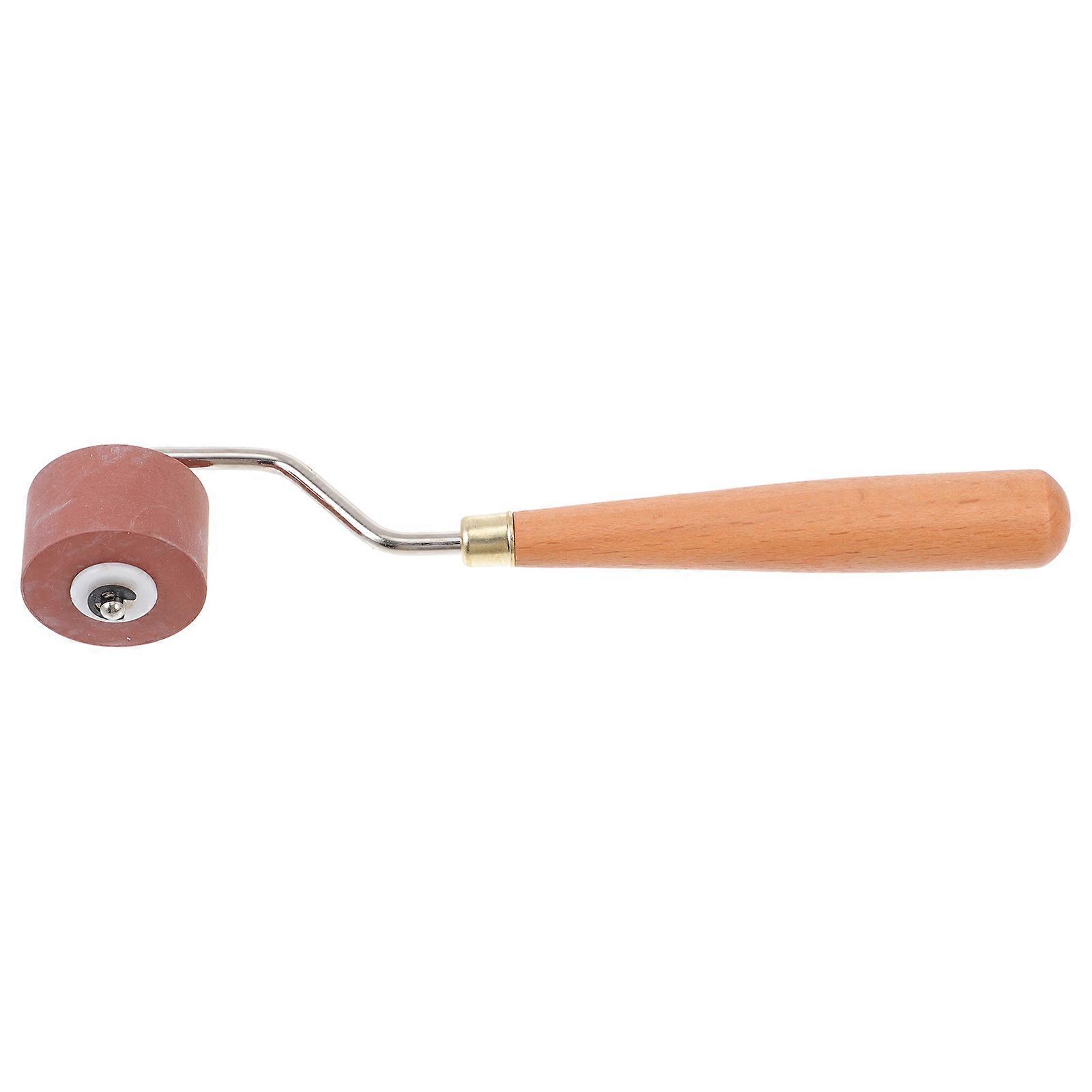 Rubber Roller Tool Ink Roller For Printmaking Art Supplies Cylindrical Light Brown 18.7X3.6cm Printing 1Pcs