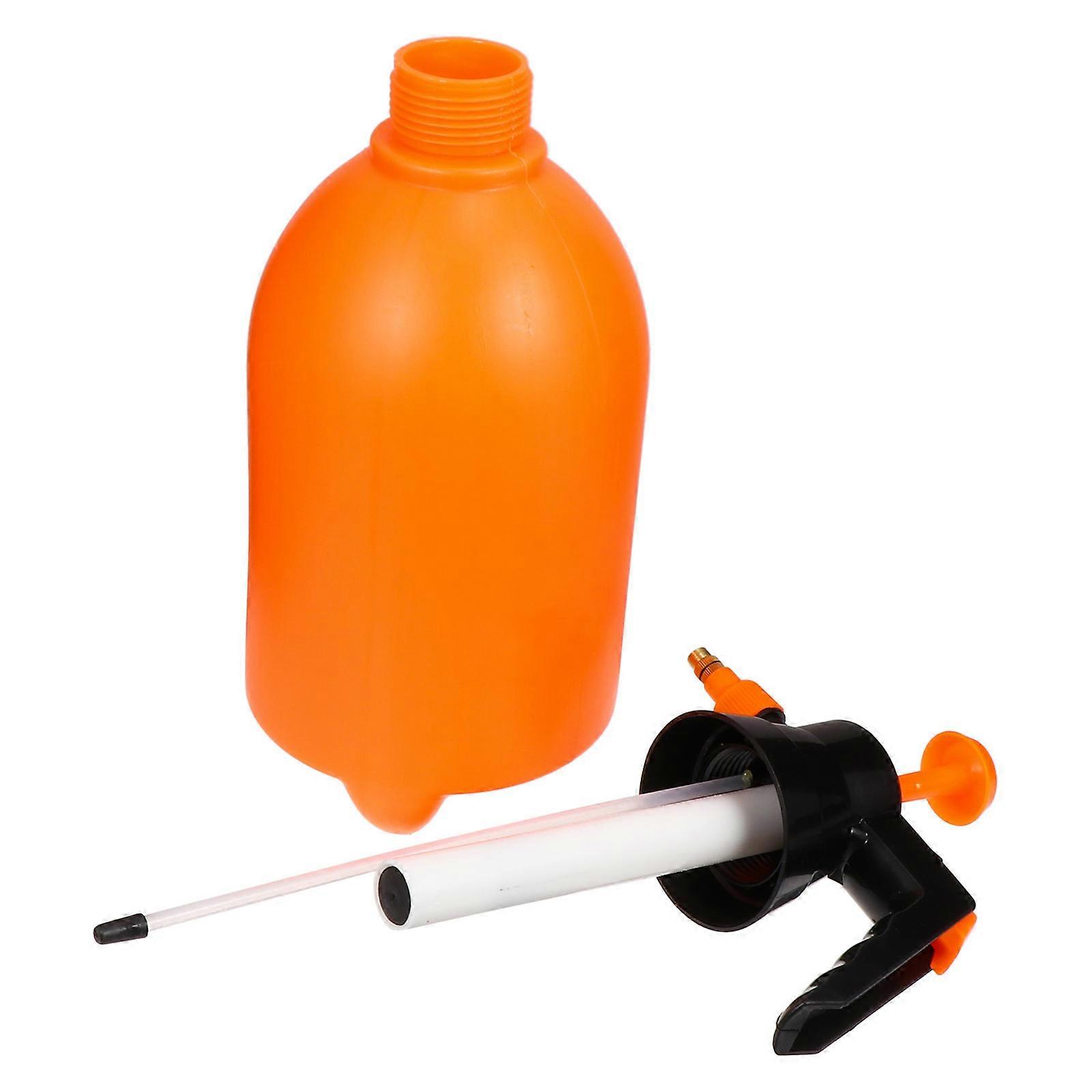 Pressure Spraying Can Watering Tool For Greenhouse 3L Capacity Plastic Orange 1Pcs