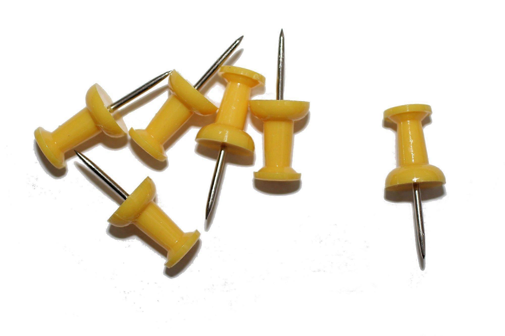 31025 Pin Board Pins, Yellow Push Pins, 50 Count Pack, Durable Plastic Material, Ideal for Office and Home Use
