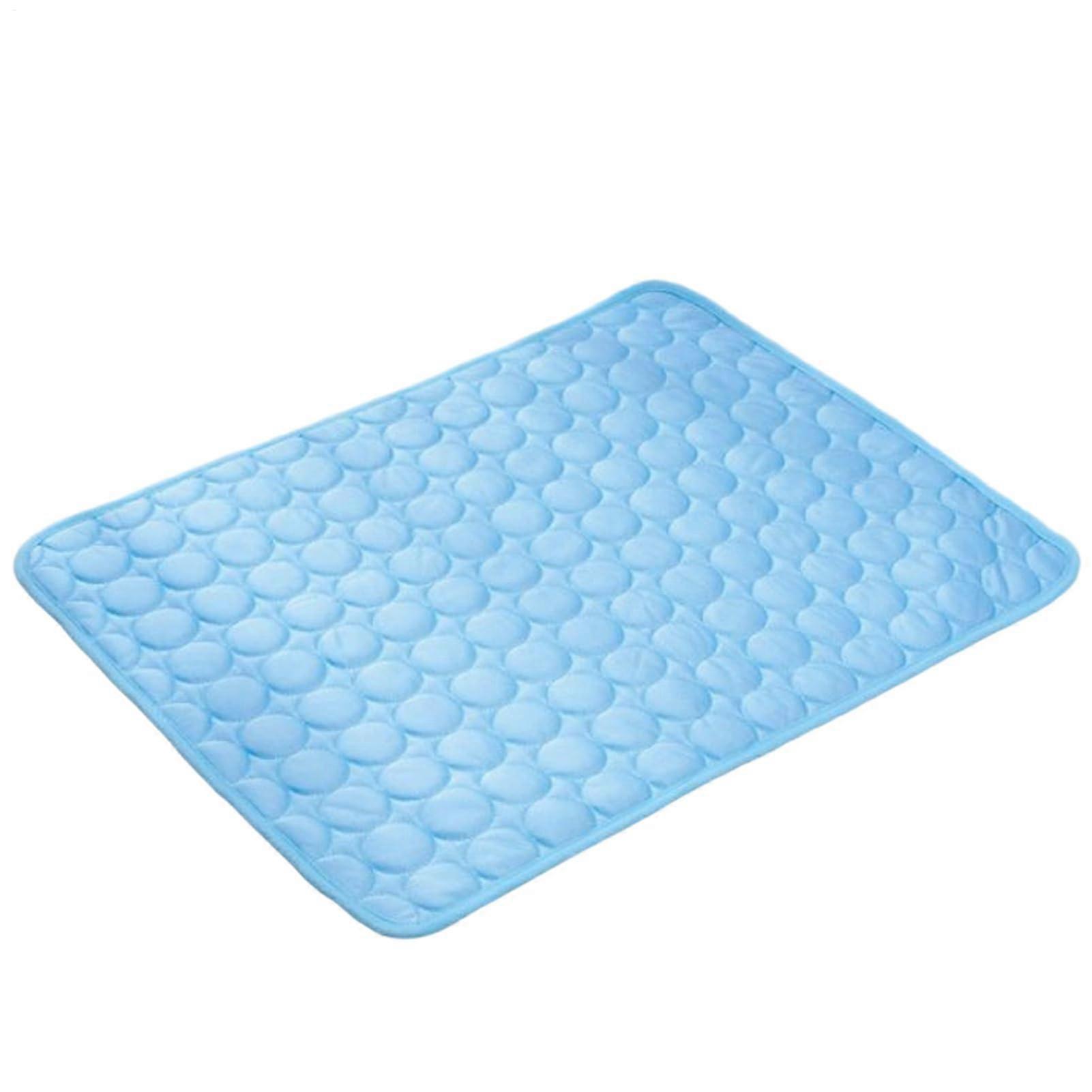 Dog cooling pad, soft ice silk for dogs with gel, summer pet cooling solution breathable reusable blue