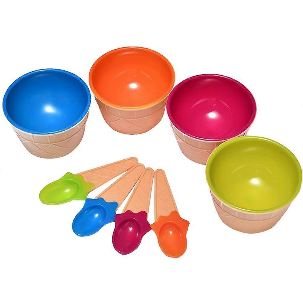 Candy Bowls Ice Cream Bowls Children Adults Round Shape Assorted Color Holding Pudding 4 Sets