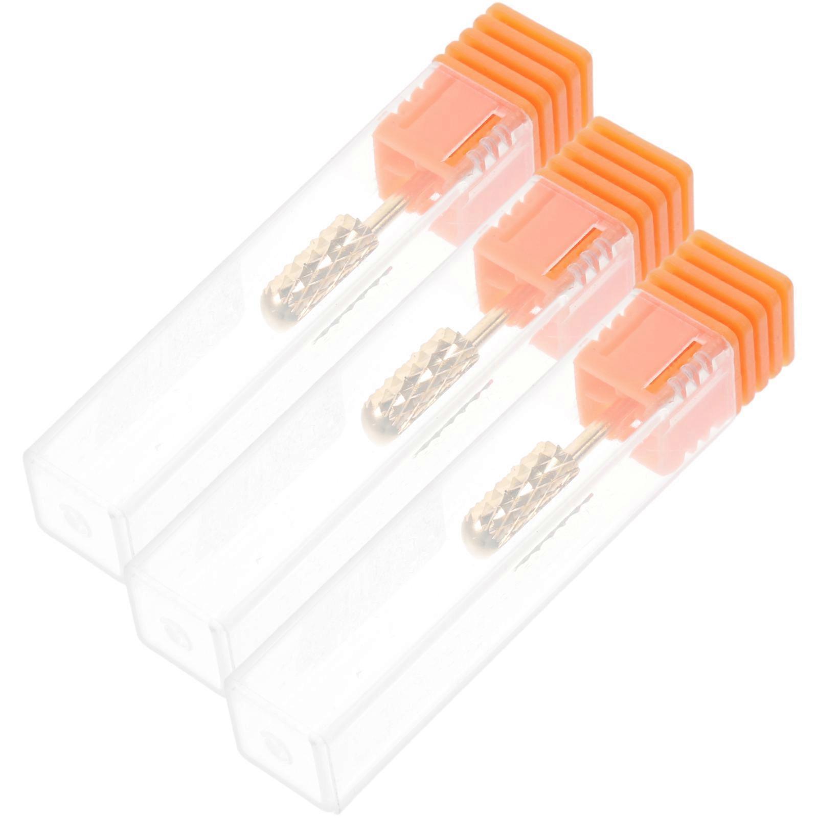 3 Piece Nail Drill Bits Set in Assorted Colors for Home Manicure and Pedicure with Tungsten Steel