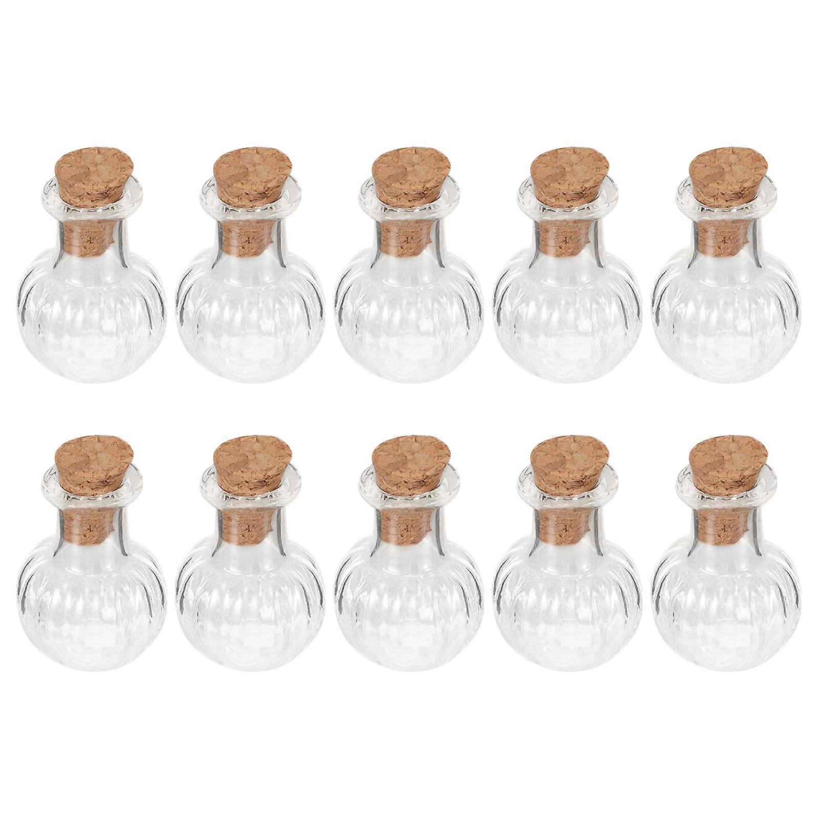 10pcs Mini Glass Bottles with Cork Stoppers for Home Use DIY Decorations Small Jars 1.5x3.5cm