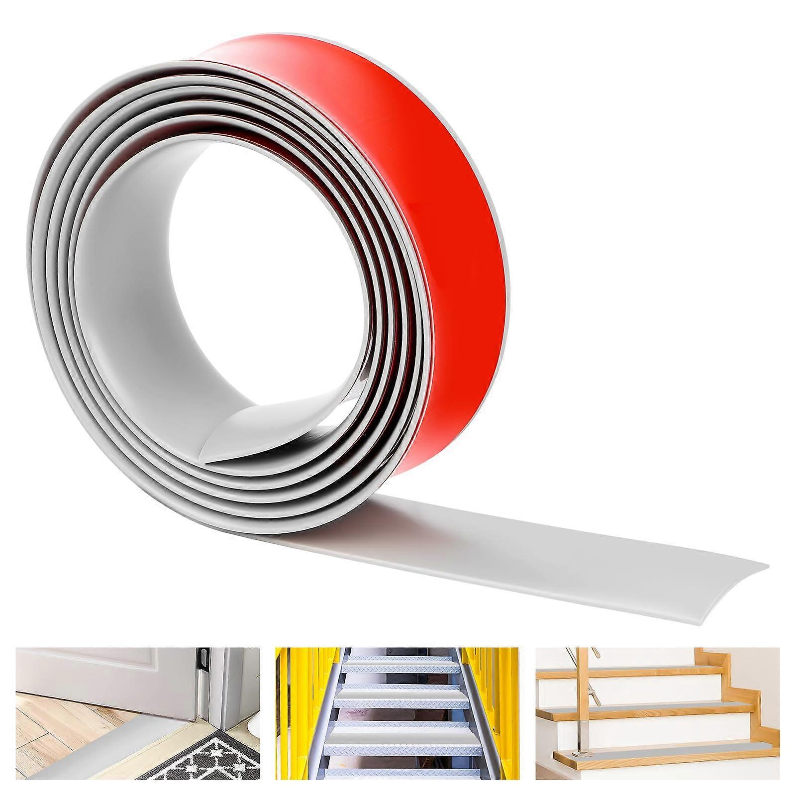 Self-Adhesive Transition Profile 2m x 5cm, PVC Skirting Board, Floor Transition Strip Without Drilling, Durable Cover Strip