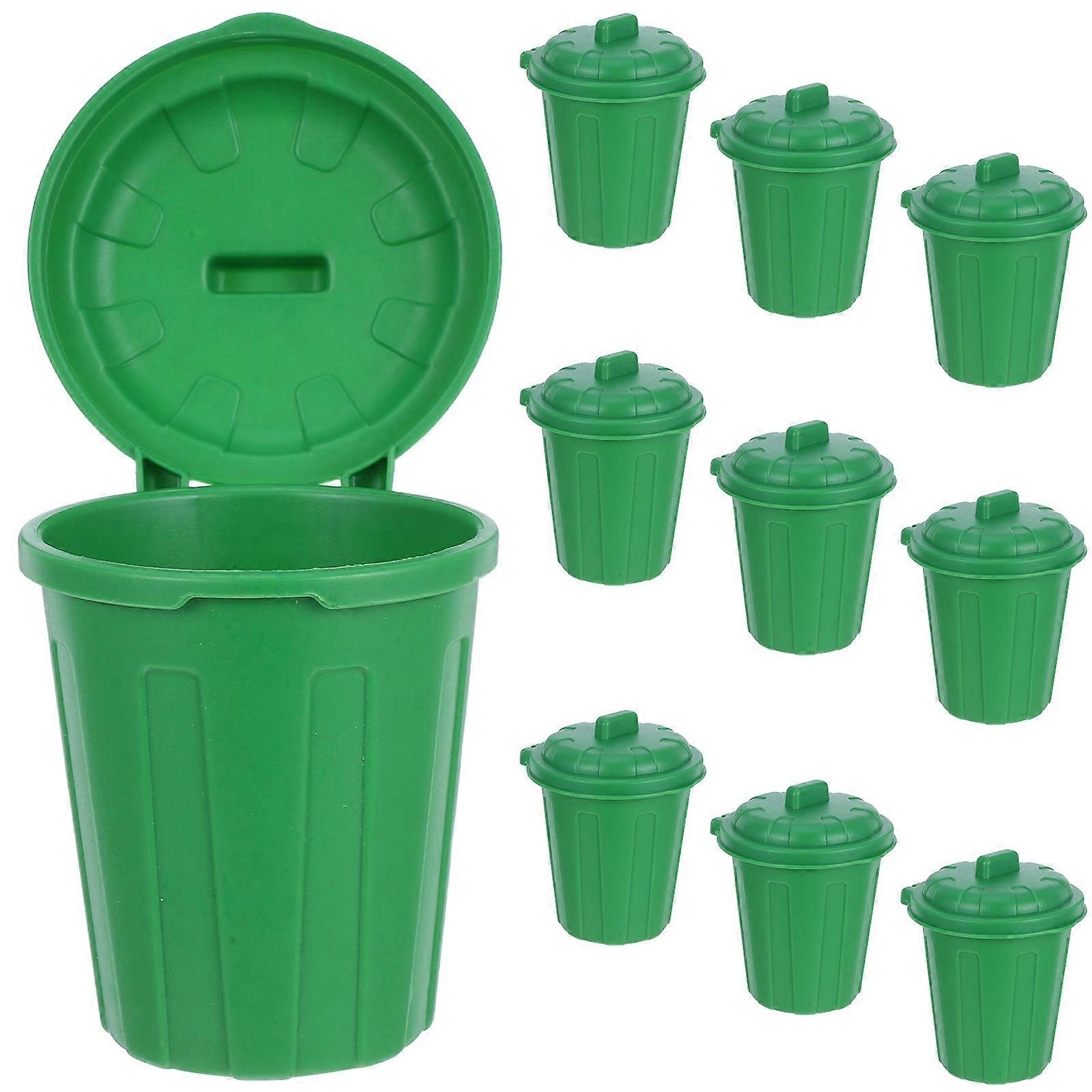 Mini Waste Basket Rectangular Organizer With Lid For Study Office Work Small Item Organization 10Pcs