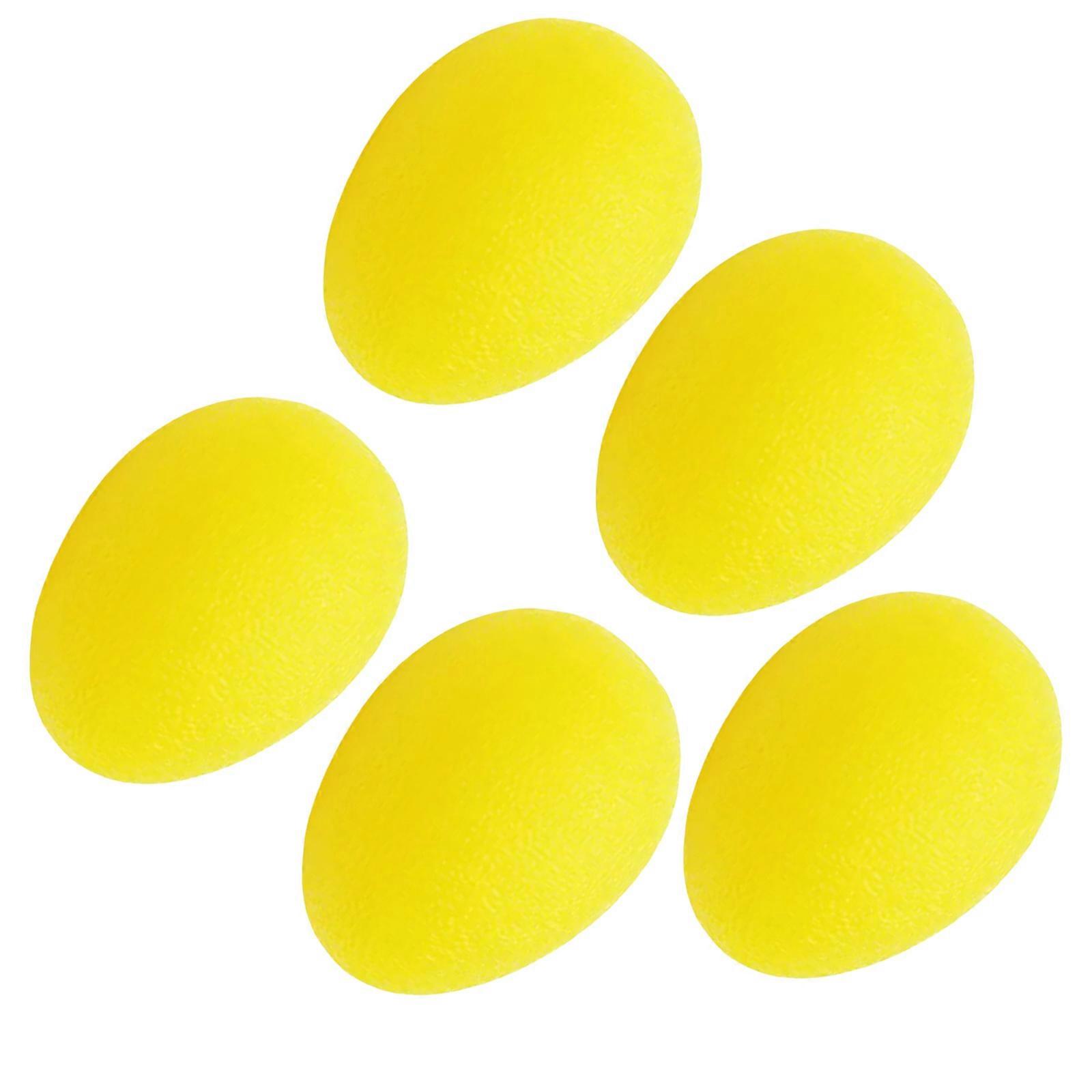 5Pcs Silicone Hand Grip Balls Stress Reliever Squeeze Exercise Stress Balls Hand Exerciser Squeezer for Hand Workout Yellow
