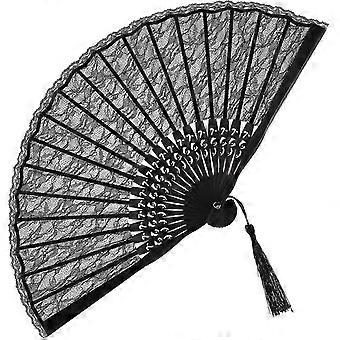 Hand Fans Women Black Hand Fan Victorian Fan Cosplay Hand Fan Spanish Victorian Hand Fan-Good