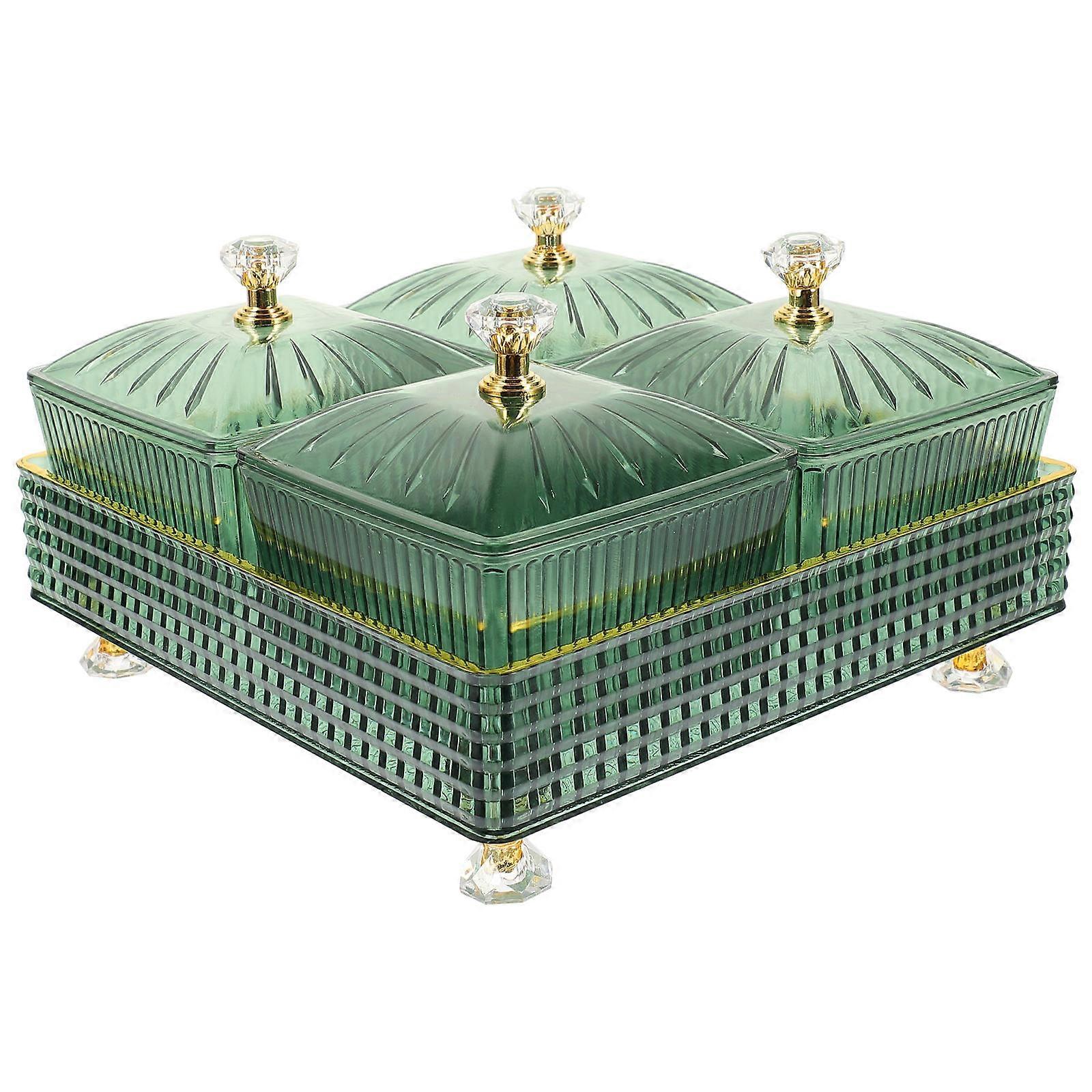 Green Snack Serving Tray Storage Bowl for Fruits and Snacks Ideal for Home Use 1 Set